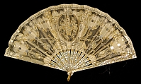 Fan, Mother-of-pearl, silk, metallic, sequins, metal, French