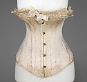 Wedding corset, Corset Parisien (French), silk, baleen, cotton, metal, French