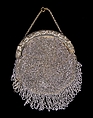 Evening bag, Metal, cotton, probably European