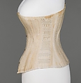 Corset, Ball&#39;s (American), cotton, metal, elastic, bone, American