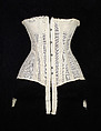 Corset, Cotton, metal, bone, silk, elastic, American