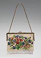 Purse, George A. Henckel & Company American, glass, linen, leather, metal, American