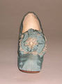 Slippers, silk, leather, French