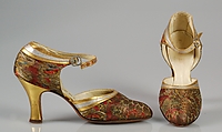 Evening shoes, Saks Fifth Avenue  American, Silk, metallic, leather, American