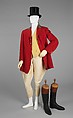 Riding ensemble, Tautz & Company (British), wool, cotton, silk, leather, fur, metal, British