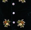 Evening vest, silk, cotton, wool, leather, glass, American