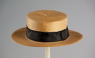 Boater, Straw, silk, American