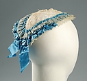 Morning cap, Silk, linen, American