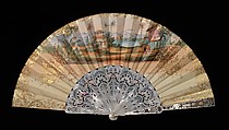 Fan, mother-of-pearl, paper, metal, European