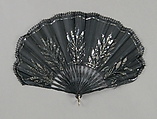 Fan, Wood, silk, metal, plastic, possibly French