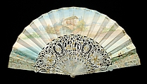 Fan, Mother-of-pearl, paper, metallic, European