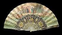 Fan, Mother-of-pearl, paper, metallic, European