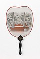 Fixed fan, wood, silk, probably Japanese