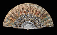 Fan, mother-of-pearl, paper, metal, European