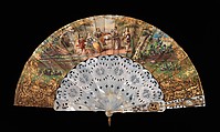 Fan, mother-of-pearl, paper, metal, European