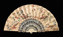 Fan, ivory, parchment, gouache, metal, probably Dutch