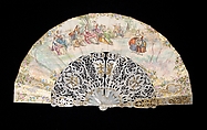 Fan, Mother-of-pearl, paper, metallic, European