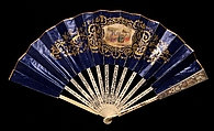 Fan, Eugene André, Ivory, paper, mother-of-pearl, metal, metallic, European