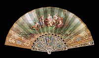 Fan, Debillemont, mother-of-pearl, paper, gouache, metal, French