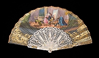 Fan, Mother-of-pearl, metallic, paper, European