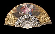 Fan, Mother-of-pearl, metallic, paper, European