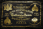 Ensemble, Redfern (1847–1940), wool, silk, cotton, metallic thread, French
