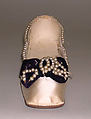 Slippers, B. Altman & Co. (American, 1865–1990), silk, leather, pearls, French