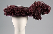 Hat, Madame Alphonsine  French, Silk, feathers, French