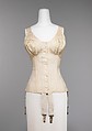 Corset, Ferris Brothers Company American, cotton, bone, metal, elastic, American
