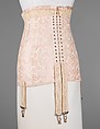 Corset, O'Conner, Moffatt & Company (American, 1868–1945), cotton, bone, metal, elastic, American
