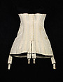 Corset, A. J. Lecoutre, Cotton, metal, bone, elastic, American