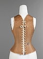 Corset, Madam Griswold&#39;s (American), cotton, metal, bone, American
