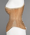 Corset, cotton, silk, metal, bone, elastic, American