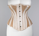 Corset, Worcester Corset Company (American, 1872–1901), cotton, metal, bone, American