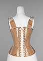 Corset, Madame McCabe, cotton, metal, bone, elastic, American