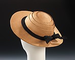 Hat, Sally Victor (American, 1905–1977), straw, silk, American