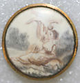 Button, ivory, glass, probably European