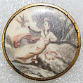 Button, ivory, glass, probably European