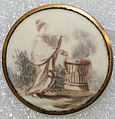 Button, ivory, glass, probably European