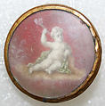 Button, ivory, glass, French