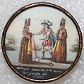 Button, ivory, glass, French