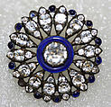 Button, metal, strass, enamel, French