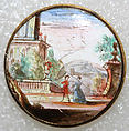 Button, enamel, ivory, British