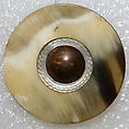 Button, horn, mother-of-pearl, metal, French