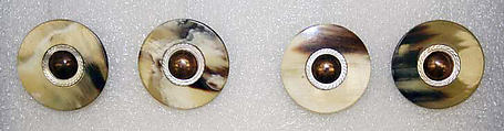 Button, horn, mother-of-pearl, metal, French
