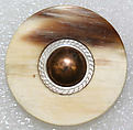 Button, horn, mother-of-pearl, metal, French