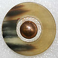 Button, horn, mother-of-pearl, metal, French