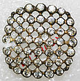 Button, metal, strass, French