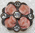 Button, metal, strass, French