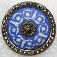 Button, jasper, metal, probably European